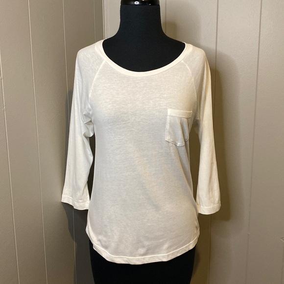 C Forever 21 Women’s Small Long 2/3 Sleeve T Shirt Chest Pocket - Picture 1 of 6